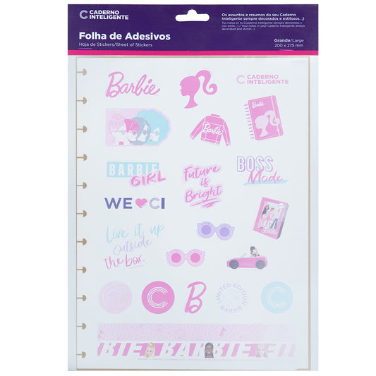 Folha de Autocolantes BARBIE™ Pink Grande Embalagem Frente