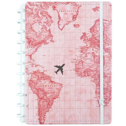 Caderno Inteligente Mapa Mundi Rosa ed.especial Gocase