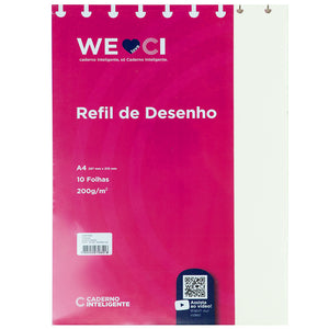 Folhas desenho A4 200g 10f para Caderno Inteligente Embalagem Frente