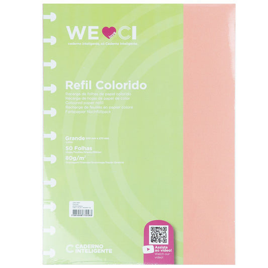 Folhas coloridas para Caderno Inteligente Grande Embalagem Frente