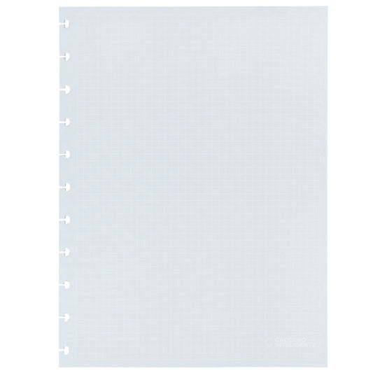 Folhas linhas brancas quadriculadas 120g para Caderno Inteligente Grande Verso