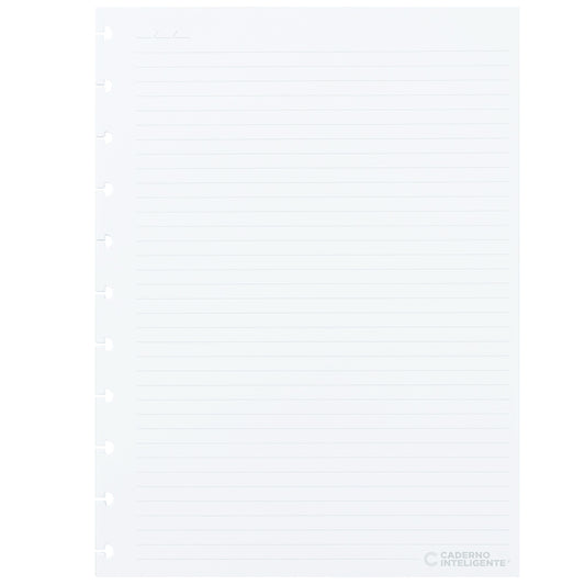 Folhas pautadas brancas 120g para Caderno Inteligente Grande Verso