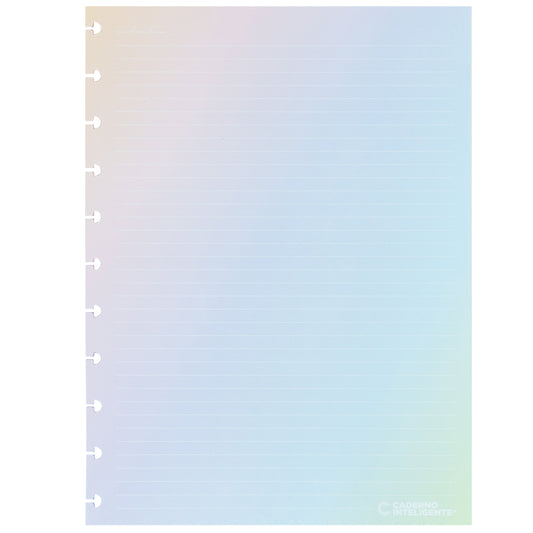 Folhas linhas brancas pautado Rainbow 120g para Caderno Inteligente Grande Verso