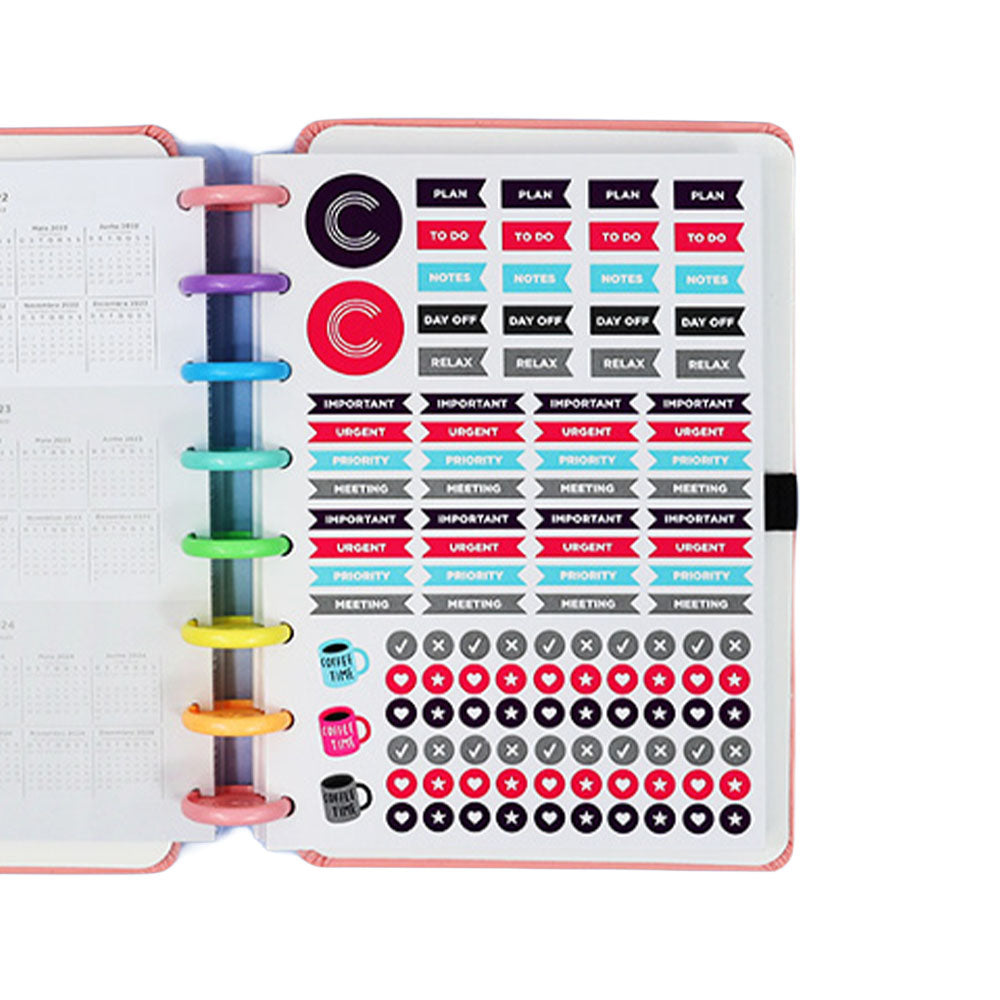 Agenda Permanente A5 Rainbow Rose Interior