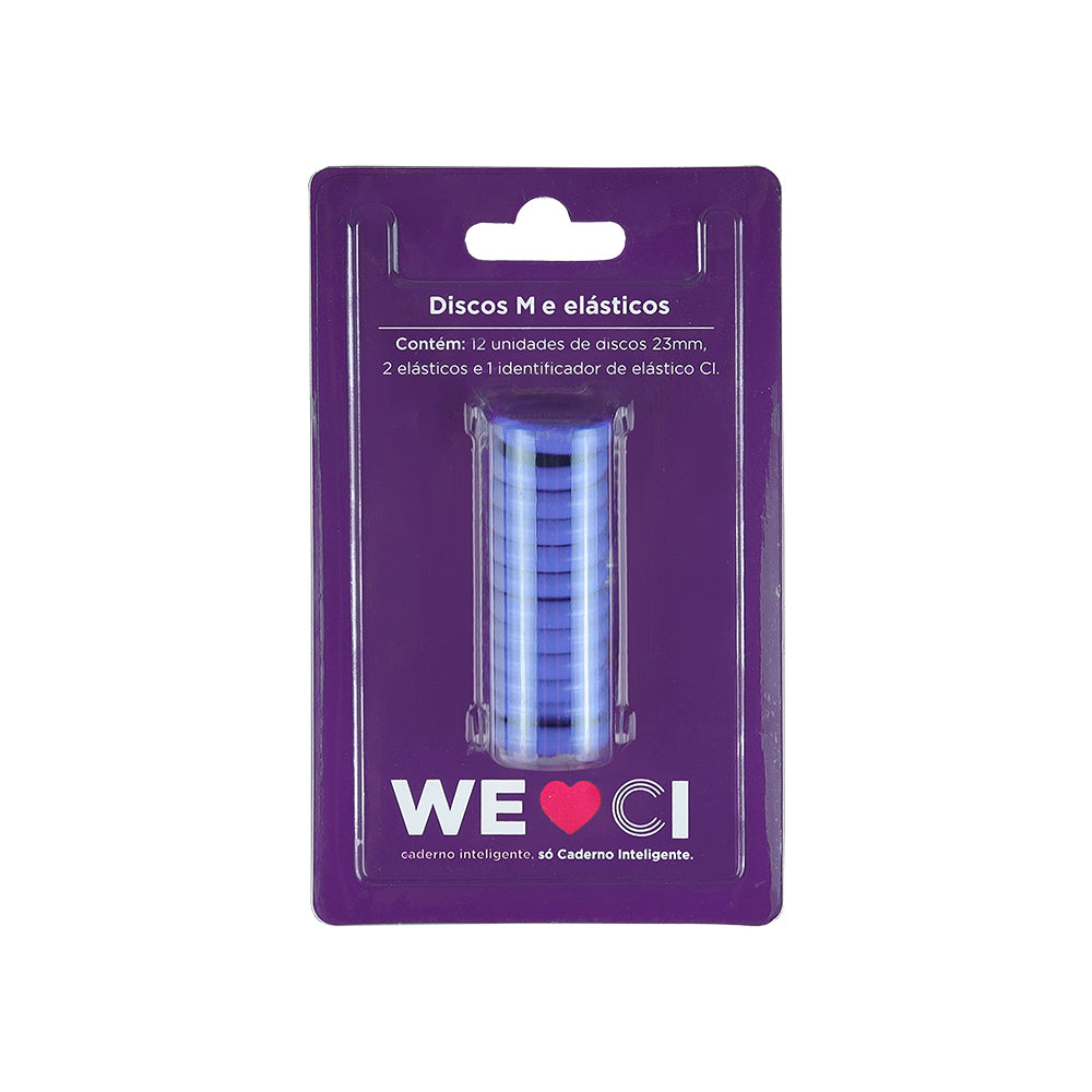 Discos e elástico Very Peri para o Caderno Inteligente M Embalagem Frente