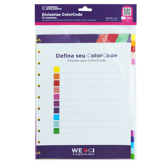 Separadores Colorcode Grande para Caderno Inteligente