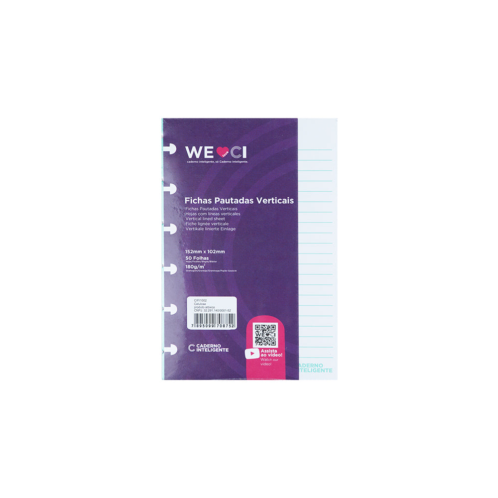 Fichas Inteligentes / Flashcards para Caderno Inteligente Verticais Interior