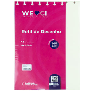 Folhas desenho A4 140g 20f para Caderno Inteligente Embalagem Frente