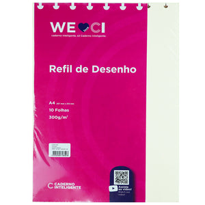 Folhas desenho A4 300g 10f para Caderno Inteligente Embalagem Frente