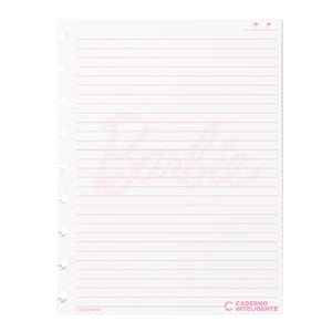 Folhas Pautadas 90g BARBIE™ Pink para Caderno Inteligente Médio (Planner) Verso