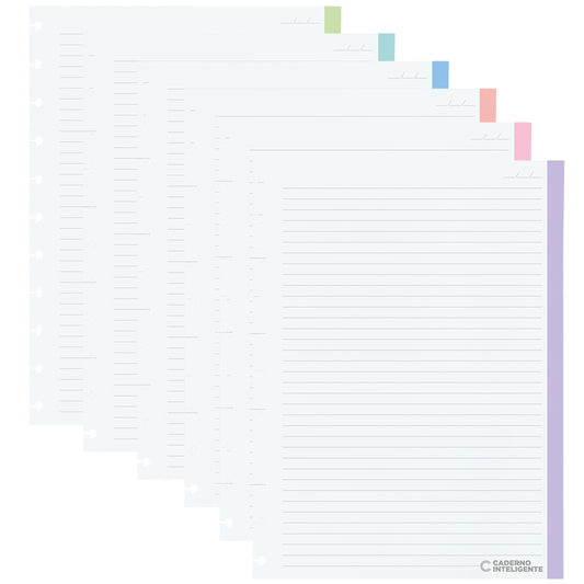 Folhas Pautadas Colorcode 90g para Caderno Inteligente