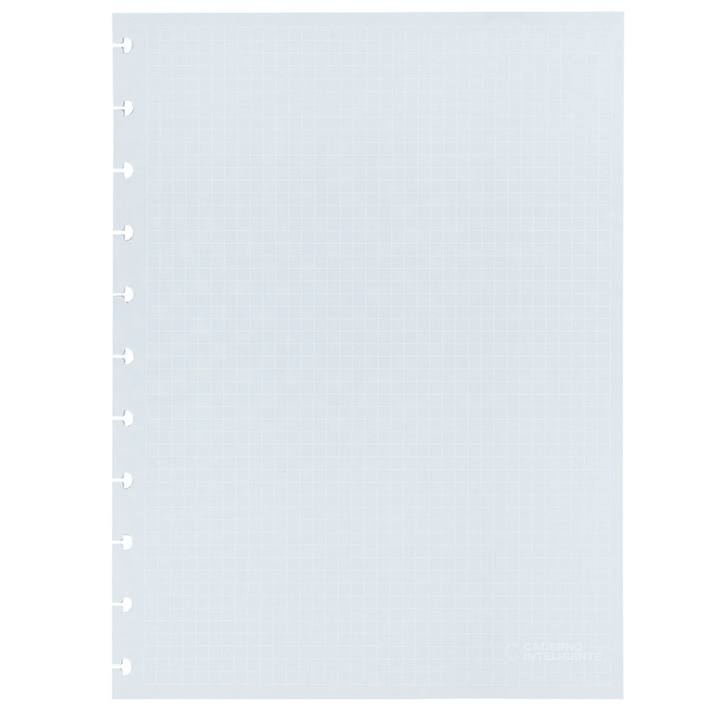 Folhas linhas brancas quadriculadas 120g para Caderno Inteligente Grande Verso