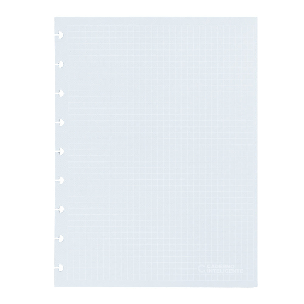 Folhas linhas brancas quadriculadas 120g para Caderno Inteligente Médio (Planner) Verso