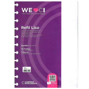 Folhas lisas brancas 120g para Caderno Inteligente Grande Embalagem Frente