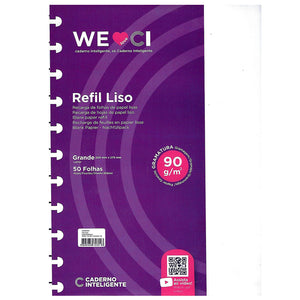 Folhas lisas brancas 90g para Caderno Inteligente Grande Embalagem Frente