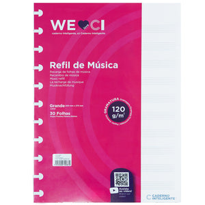 Folhas de música para Caderno Inteligente Grande Embalagem Frente