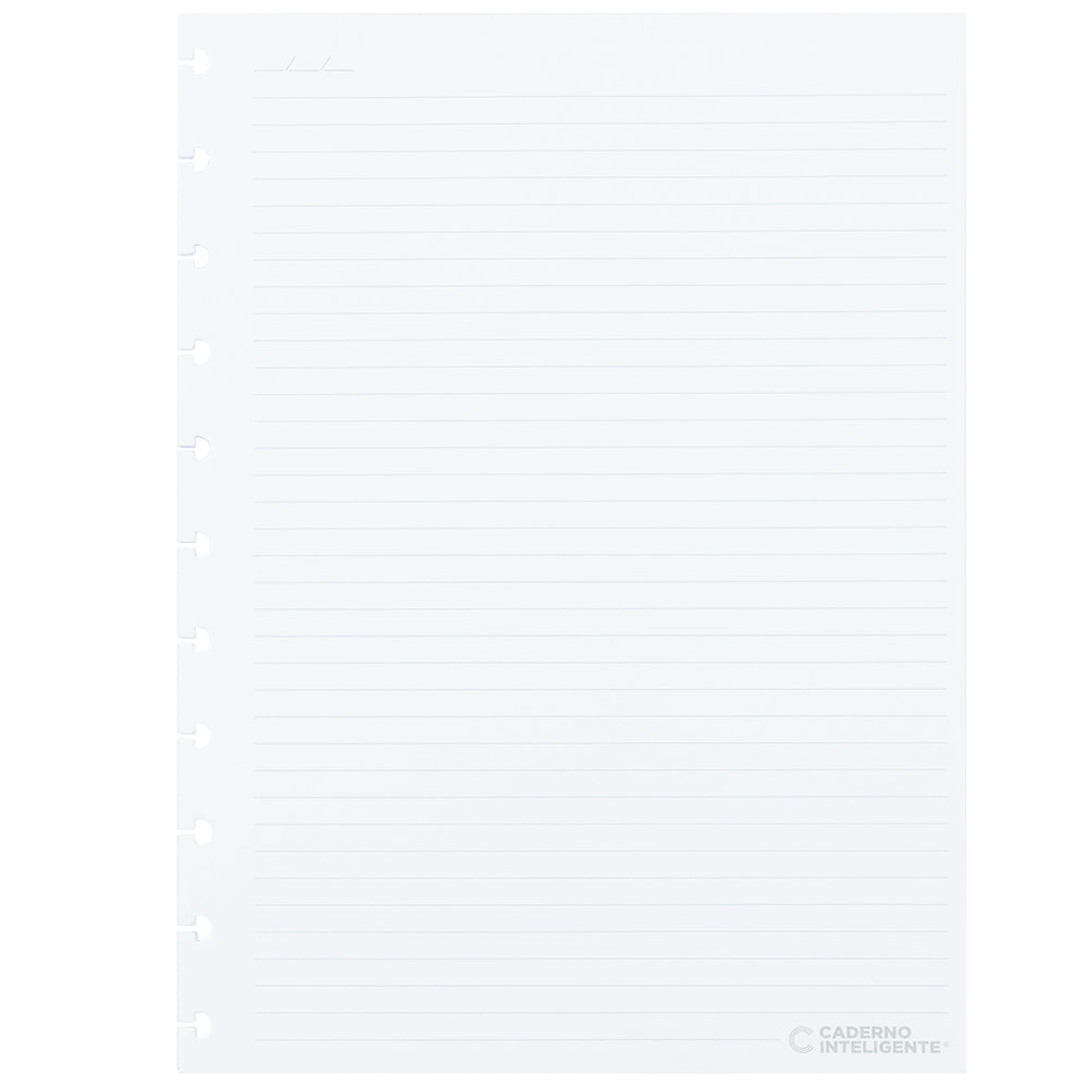 Folhas pautadas brancas 120g para Caderno Inteligente Grande Verso