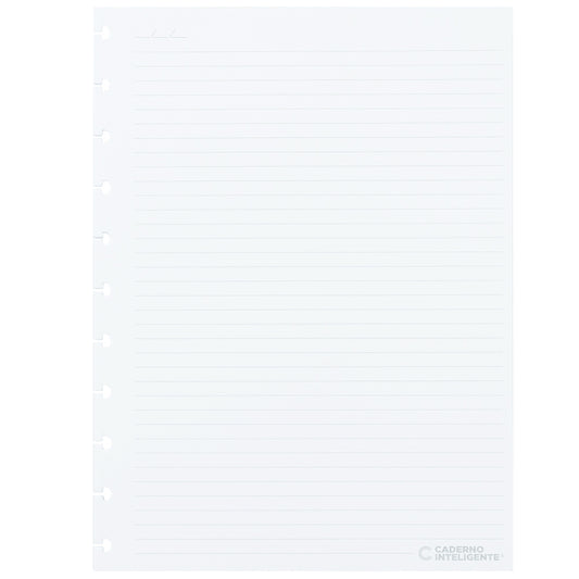 Folhas pautadas brancas 90g para Caderno Inteligente Grande Verso