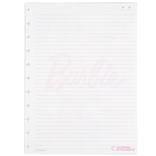 Folhas Pautadas 90g BARBIE™ Pink para Caderno Inteligente