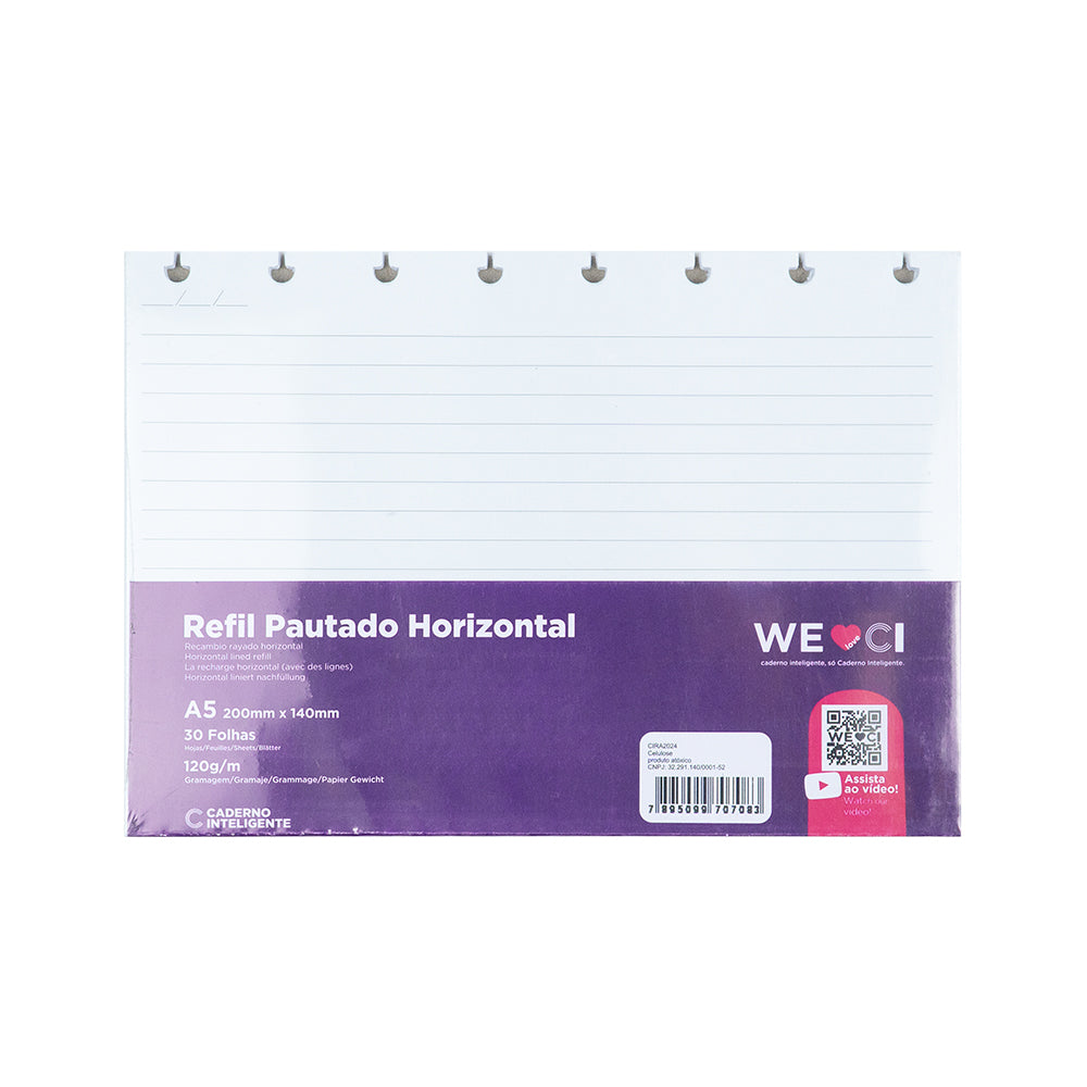 Folhas pautadas horizontal 120g My Frame A5 Interior