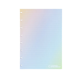 Folhas linhas brancas pautado Rainbow 120g para Caderno Inteligente A5 Verso