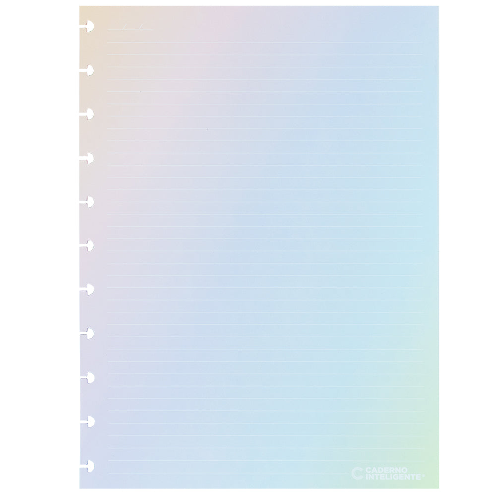 Folhas linhas brancas pautado Rainbow 120g para Caderno Inteligente Grande Verso