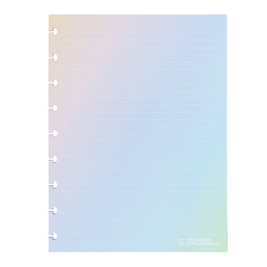 Folhas linhas brancas pautado Rainbow 120g para Caderno Inteligente Médio (Planner) Verso