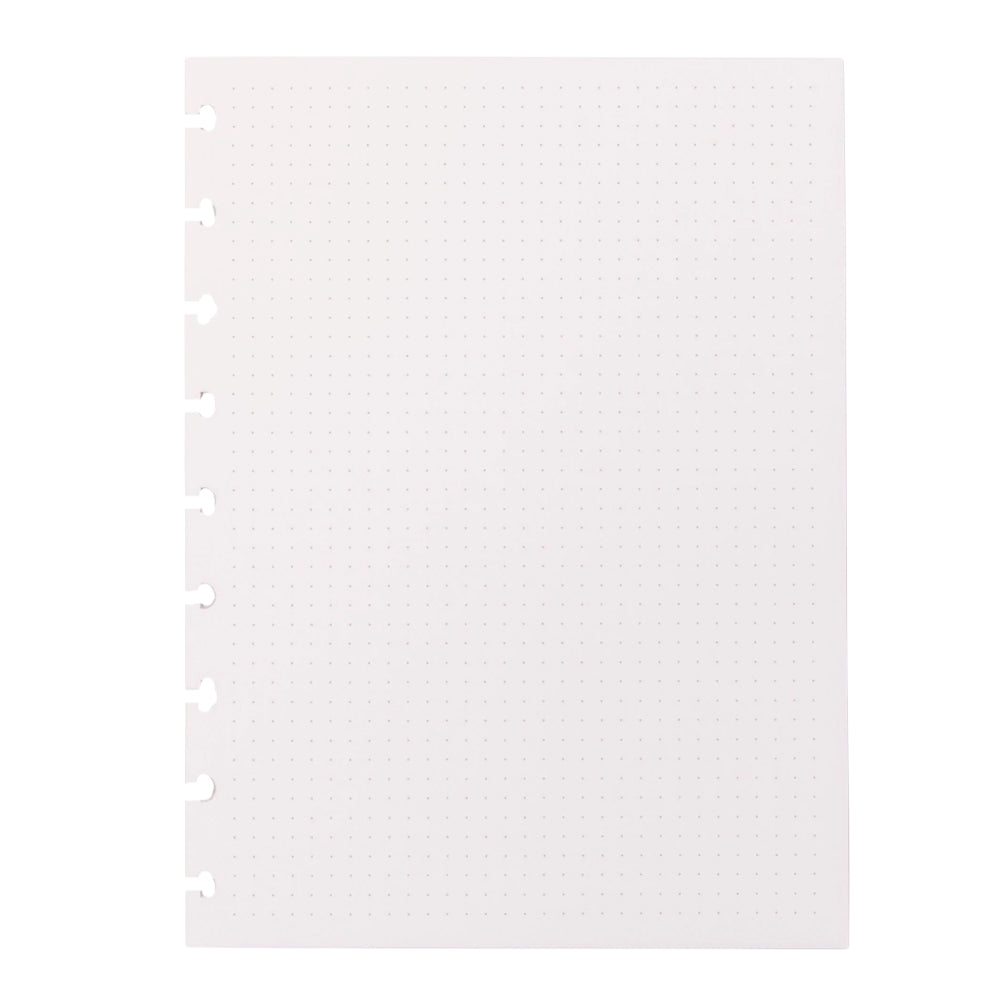 Folhas pontilhadas brancas Médias 120g para Caderno Inteligente Verso