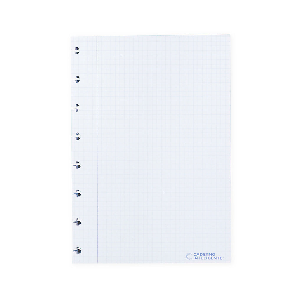Folhas quadriculadas 4x4mm 90g para Caderno Inteligente A5 Verso