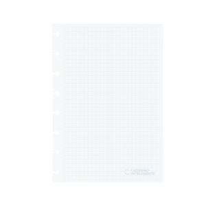 Folhas quadriculadas brancas 90g para Caderno Inteligente A5 Verso