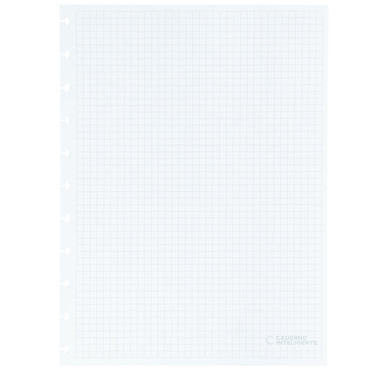 Folhas quadriculadas brancas 90g para Caderno Inteligente Grande Verso