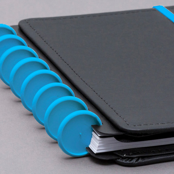 Discos e elástico azul atlântico para o Caderno Inteligente