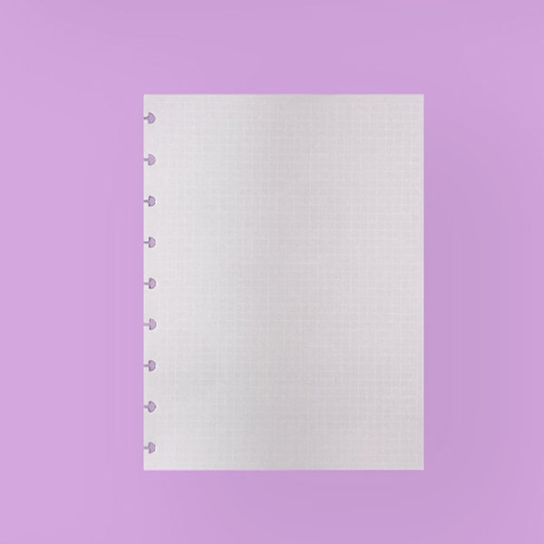 Folhas linhas brancas quadriculado Médias 120g para Caderno Inteligente